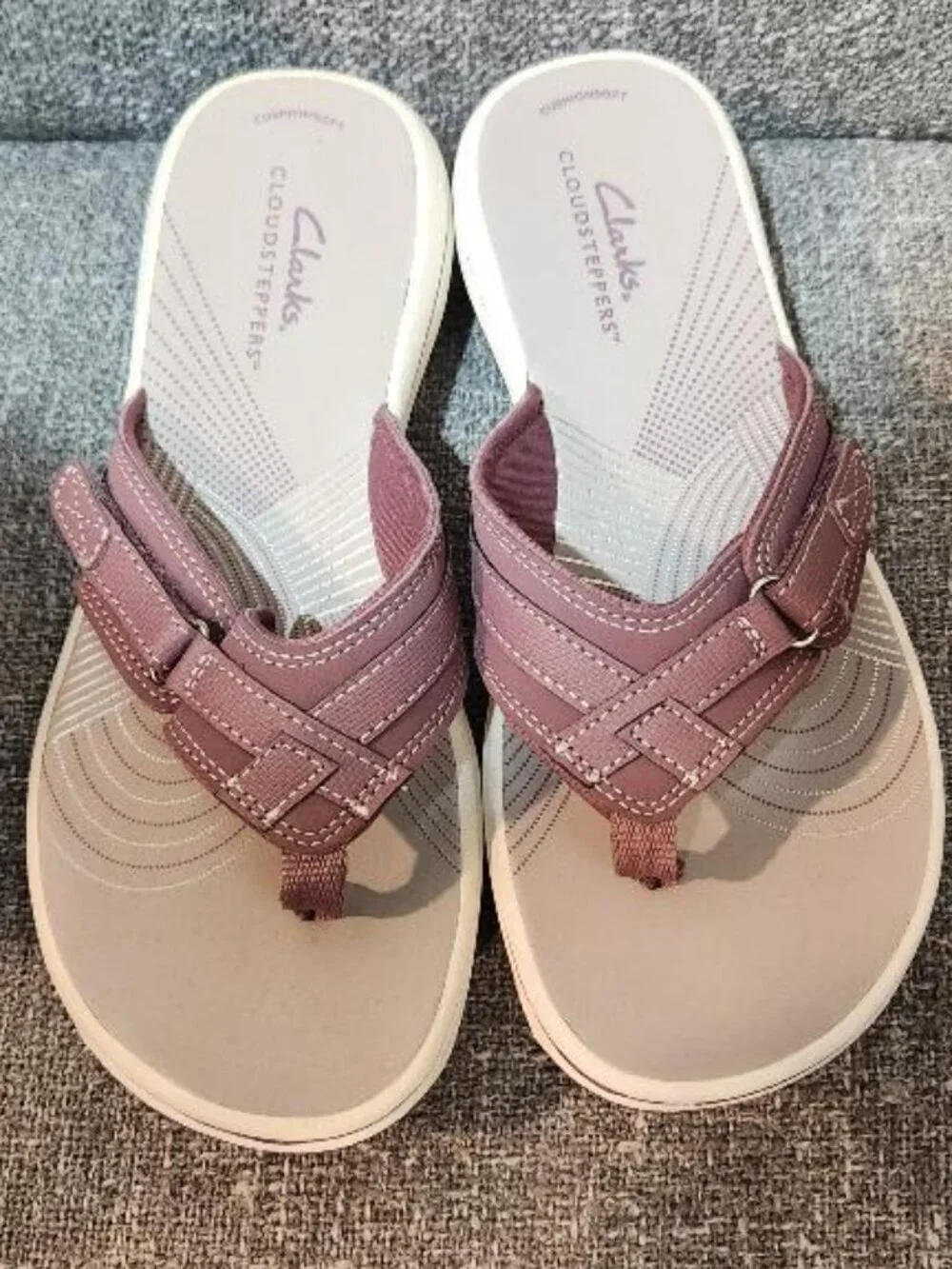 Clarks Cloudsteppers Breeze Sea Sandals Purple - Picture 5 of 6